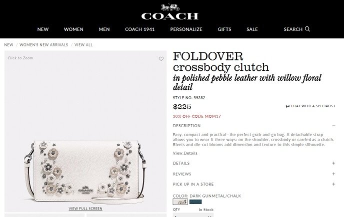 Coach Foldover Crossbody Clutch