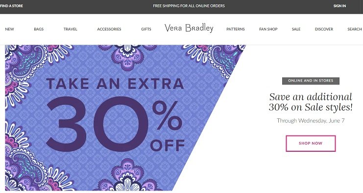 Vera Bradley Extra 30 Off Sale