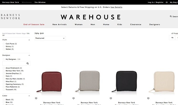 Barneys Warehouse Extra 70 Off Handbags