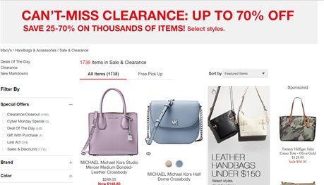 Macy's Clearance Handbags